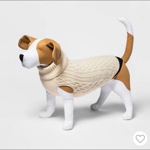 Boots & Barkley Cream Cable Knit Dog Sweater Small NWT